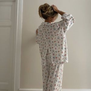 Djerf Avenue Go Slow Shirt and Pants Summer Berries Pajamas